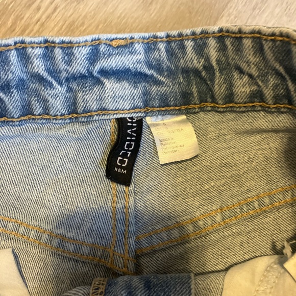 Divided Blue High Waist Distressed Shorts - Picture 3 of 5